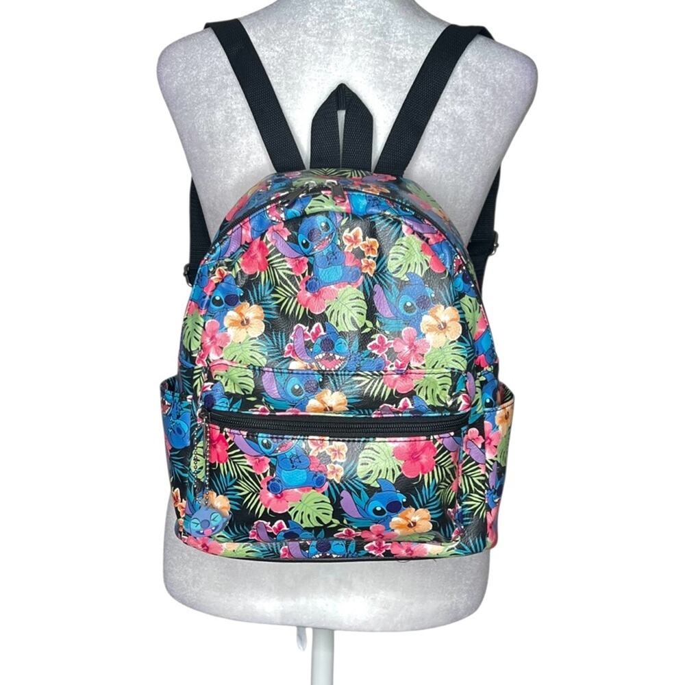 Loungefly Disney Lilo & Stitch Mini Backpack AOP Hawaii Tropics Floral Bag Charm